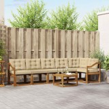 vidaXL Set de canapele de exterior cu pernă 7 pcs Natural și Bej 3368748