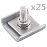 Conector grilaj din plasa, argintiu, 25 seturi GartenMobel Dekor, vidaXL