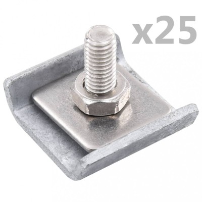 vidaXL Conector grilaj din plasă, argintiu, 25 seturi foto