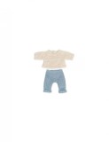 Set imbracaminte pantaloni si pulover pentru papusa 21 cm