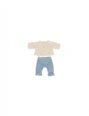 Set imbracaminte pantaloni si pulover pentru papusa 21 cm foto