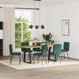 VidaXL Scaune de bucătărie, 6 buc., verde &icirc;nchis, catifea