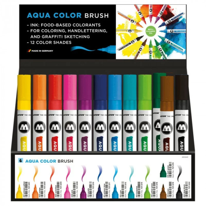 Dispay markere Molotow Aqua Color Brush&amp;nbsp;66 buc