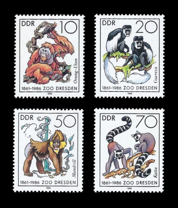 DDR 1986 - Fauna, animale, Zoo Dresda, serie neuzata