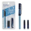 Set Stilou Gold Warrior Bleu, 3 Piese + 2 Rezerve Cerneala, Design Elegant, Corp Albastru, Ideal Cadou, Papetarie