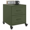 VidaXL Noptiere, 2 buc., verde olive, 36x39x43,5 cm, oțel 846635