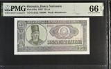 25 lei 1966 pmg66 unc bancnota gradata