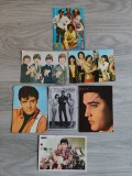 Lot 7 vederi / cărți poștale vintage &ndash; Elvis Presley, The Beatles, KISS (Casa Filmului ACIN