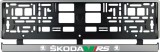 Cumpara ieftin Set 2 bucati, suport numar inmatriculare argintiu Skoda VRS, Autohelix MSA