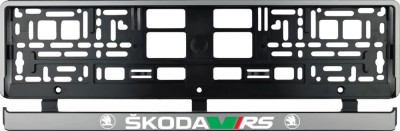 Set 2 bucati, suport numar inmatriculare argintiu Skoda VRS foto