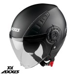 Casca pentru scuter - motocicleta Axxis model Metro A1 negru lucios (open face) &ndash; tip viziera: MT-V-26B XS (53/54cm)