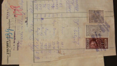 D40 Chitanta 1930 cu timbre fiscale Ferdinand.Ferdinand efigia in cerc foto