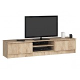 Comoda pentru TV, placa laminata, 4 rafturi, stejar Sonoma, 160x40x33.4 cm