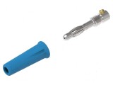 Conector banană 4mm 36A 30VAC 60VDC albastru neizolat