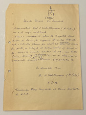 Ovid S. Crohmălniceanu - document vechi - manuscris, semnatura olografa foto