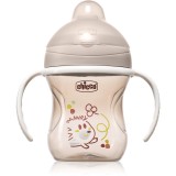 Chicco Training Cup 6m+ cană pentru antrenament cu m&acirc;nere Grey 200 ml