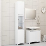 VidaXL Set mobilier de baie, 3 piese, alb, lemn prelucrat