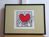 Cromolitografie Keith Haring, &rsquo;Red Heart&rsquo;| Tablou Deosebit