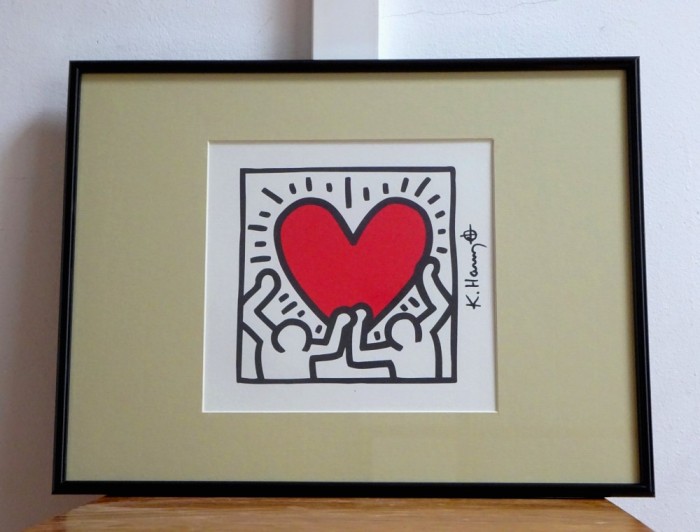 Cromolitografie Keith Haring, &rsquo;Red Heart&rsquo;| Tablou Deosebit