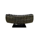 Cumpara ieftin Clama par eleganta neagra cu cristale negre si insertii aurii, model lat, prindere puternica, arc metalic rezistent