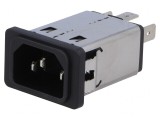 Conector de alimentare AC soclu tată 10A 250VAC IEC 60320