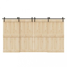 Set feronerie pentru uși glisante, negru, 400 cm, oțel