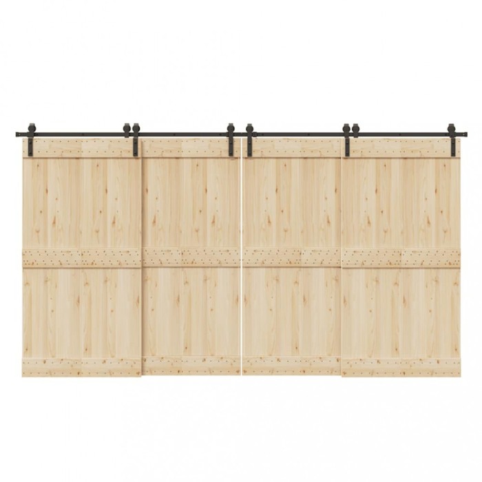 vidaXL Set feronerie pentru uși glisante, negru, 400 cm, oțel