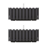 Set 2 jardiniere decorative cu suport metalic, sistem irigare,​​​​​​​ antracit, 38x18x16.2 cm, Boardee Fencycase W