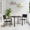 VidaXL Set de masă pentru grădină 3 pcs Negru Rattan poli 3380036