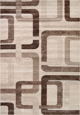 Covor Model Daffi 13151-130, Marime 50 x 80 cm, Crem, Maro, Inaltime Fir 6 mm, Antialergic, Polipropilena, Living, Dormitor, Sufragerie, Birou foto