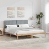 Cumpara ieftin Cadru de pat cu headboard Maro 180 x 200 cm Lemn de pin masiv