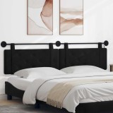 vidaXL Tăblie de pat suspendată Cu lumină LED Negru Catifea 3424251
