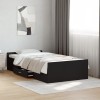 VidaXL Cadru de pat cu sertare, negru, 75x190 cm, lemn prelucrat 3280350