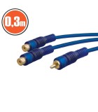 Cablu adaptor RCA la 2x RCA mama 0.3m, Oem