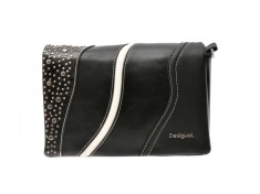 Poseta DESIGUAL neagra, SAXPAK, din piele ecologica