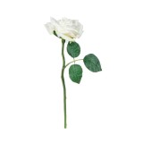Floare decorativa artificiala, Trandafir, Alb, 30 cm, ATU-089554