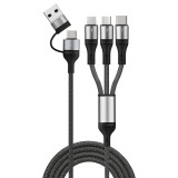 Cablu date si incarcare 6 in 1, PRESTIGE CHARGE&reg;, FastCharge pentru Iphone, Samsung, Huawei, 30W, USB si USB-C la USB-C, LIGHTNING, MICRO USB, TYPE C,