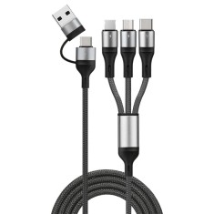 Cablu date si incarcare 6 in 1, PRESTIGE CHARGE&reg;, FastCharge pentru Iphone, Samsung, Huawei, 30W, USB si USB-C la USB-C, LIGHTNING, MICRO USB, TYPE C,