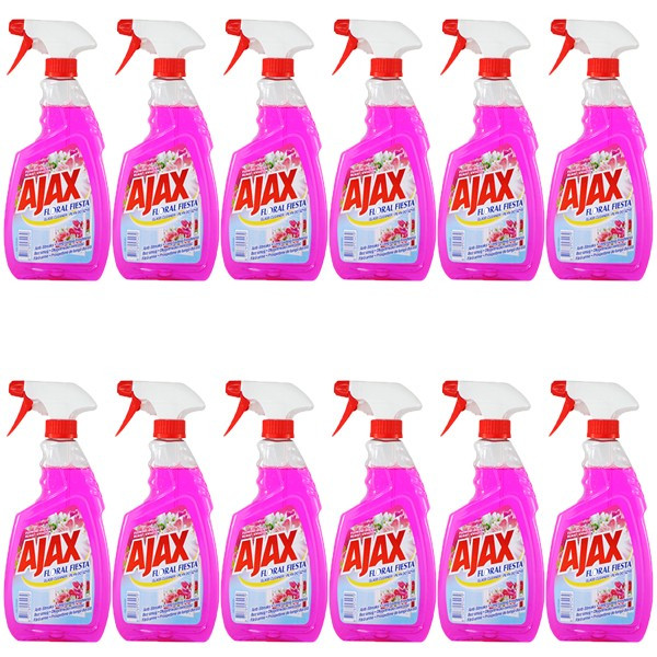 12 x Ajax Flowers Bouquet, Solutie pentru curatat geamuri, 12 x 500ml