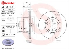 BREMBO 09.C114.11 PRIME LINE - UV Coated Disc frana foto