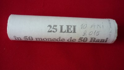 50 BANI 2015, 10 ANI DE LA DENOMINARE, FISIC BNR. foto