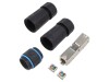 Conector adaptor ecranat 8p8c negru