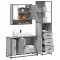 vidaXL Set mobilier de baie, 3 piese, gri sonoma, lemn prelucrat 3301163