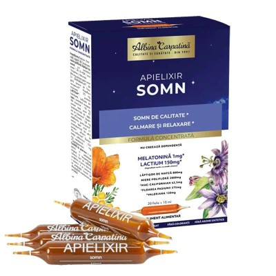 Apielixir Somn 20 fiole Albina Carpatina Apicola Pastoral Georgescu foto