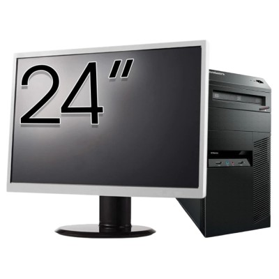 Pachet Calculator Second Hand Lenovo ThinkCentre M83 Tower, Intel Pentium G3220 3.00GHz, 8GB DDR3, 500GB HDD, DVD-ROM + Monitor 24&amp;amp;quot; NewTechnology foto