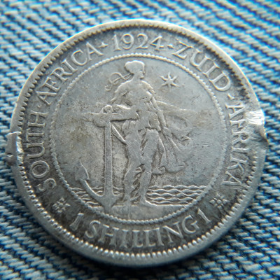 2n - 1 Shilling 1924 Africa de Sud / South Africa argint foto