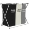 Cos de rufe cu 3 compartimente, cadru aluminiu, 68x40x60cm, 146 litri Household NewTrend