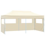 VidaXL Cort de petrecere pliabil cu 4 pereți, crem, 3 x 6 m, oțel