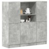 VidaXL Set dulap de bucătărie 3 piese Lemn prelucrat gri beton