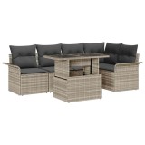 VidaXL Set de canapele pentru grădină 6 pcs Gri deschis Rattan poli